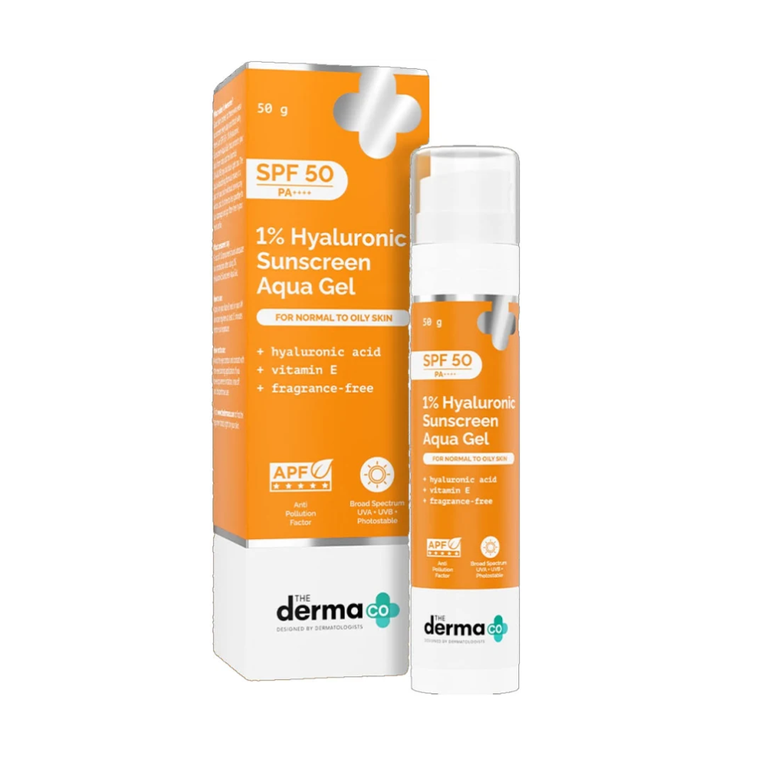 The Derma Co 1% Hyaluronic Sunscreen Aqua Gel SPF 50 PA++++