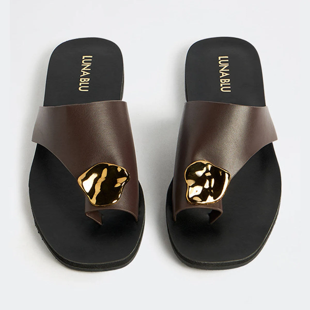 LUNA BLU Detailed Toe Ring Sandals